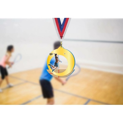 Akrylátová medaile Squash Zlatá