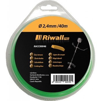 Riwall PRO Žací struna pr. 2,4mm, délka 40m, čtvercový průřez