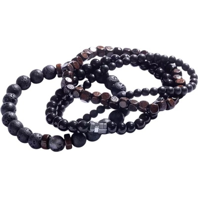 Marc Malone Sada korálkových náramků s minerálními kameny MCGB5091