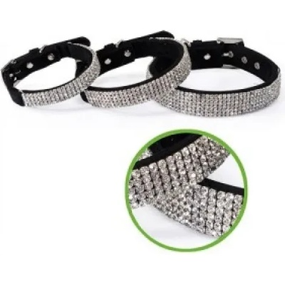 Camon Velvet - луксозен нашийник с камъчета за кучета 25/520мм