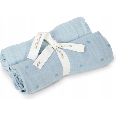 Little Dutch Mušelínové pleny organic Pure Denim Blue 70x70cm 2 ks