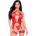 Leg Avenue Heart Net Cami Garter and String 89338 Red