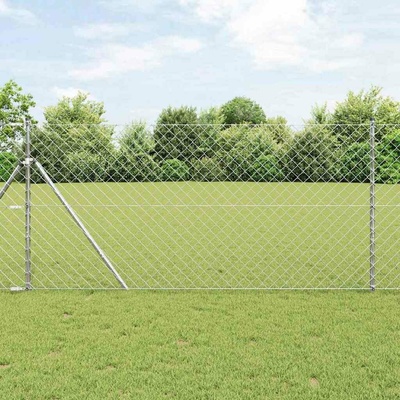 vidaXL Oplocení na řetězcích se upevňuje na zem 10 x 1,2 m Stříbrná
