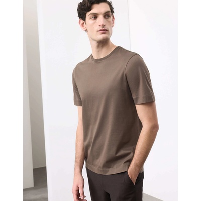 Marks & Spencer Тениска от премиум памук, тесен силует Marks & Spencer кафява Marks & Spencer | Kafyav | МЪЖЕ | S REG