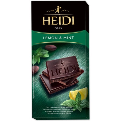 Čokoláda HEIDI Dark Mint & lemon 80 g