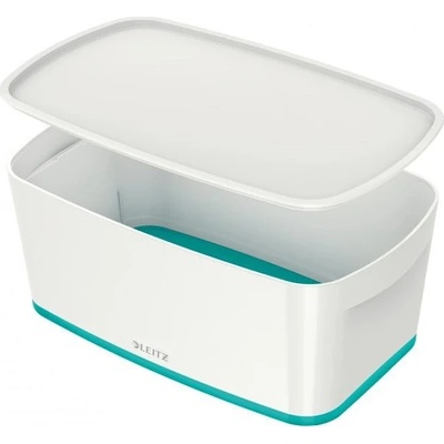 Leitz Úložný box s vekom MyBox, veľkosť S biela/ľadovo modrá Leitz