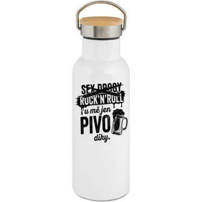 123TRIKO termoska U mě jen pivo, díky. Černý potisk 500 ml vtipné