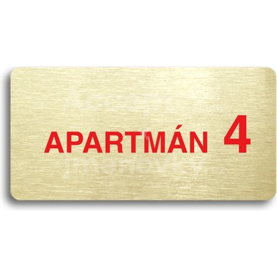 ACCEPT Piktogram APARTMÁN 4 II - zlatá tabulka - barevný tisk bez rámečku