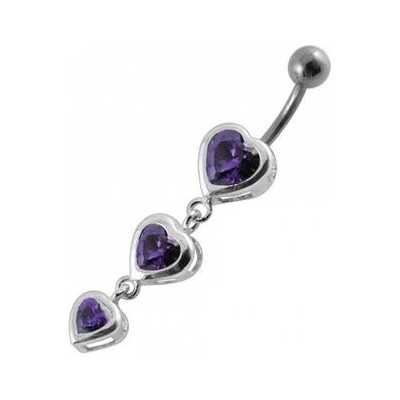 Šperky4U stříbrný piercing do pupíku srdíčka BP01266-A