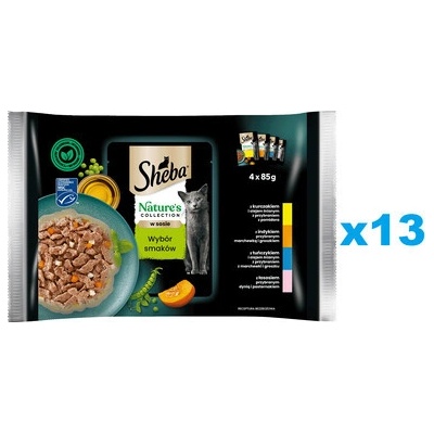 Sheba Nature’s Collection v omáčce kousky s kuřecím masem krůtím tuňákem lososem 52 x 85 g