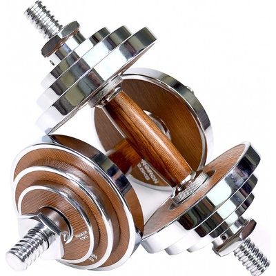 PROIRON Walnut Steel Činka jednoruční 2 x 10 kg
