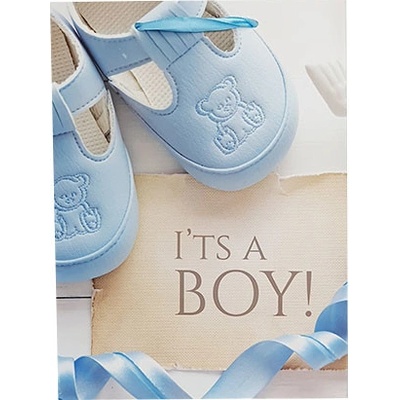 Střední dárková taška - new born - bota modrá