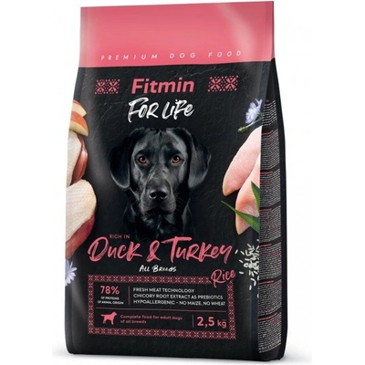 Fitmin кучешка храна For Life Патешко и Индийско пиле 2, 5 кг