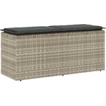 vidaXL Градинска пейка с възглавница Светло сиво 110x40x44 cm (4104150)