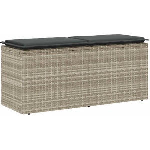 vidaXL Градинска пейка с възглавница Светло сиво 110x40x44 cm (4104150)