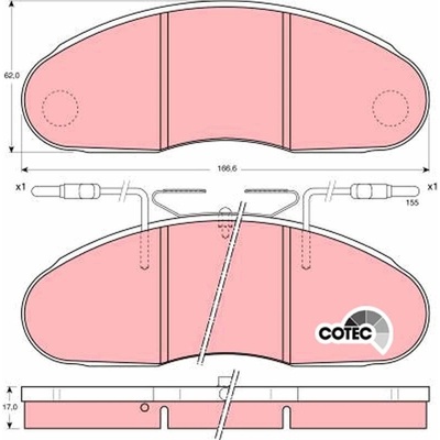 Sada brzdových platničiek kotúčovej brzdy TRW COTEC GDB1077