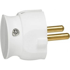Legrand Щепсел бял плосък без заземяване Slim 16A /15бр/ - 050183 (050183)