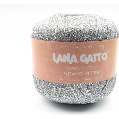 Lana Gatto pletací příze NEW GLITTER stříbrná