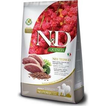 N&D Quinoa Grain Free Adult Medium & Maxi, Neutered Duck, Broccoli & Asparagus 2,5 kg