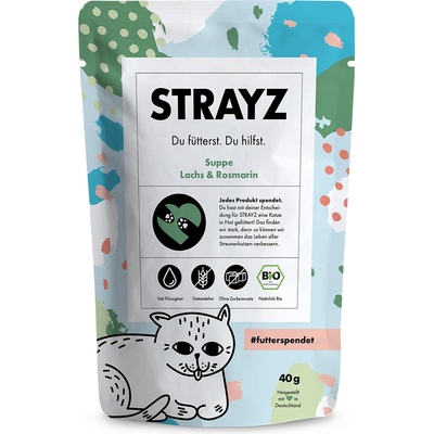 Strayz BIO polievka Bio losos a bio rozmarín 14 x 40 g