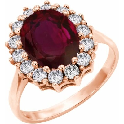 Eppi Halo prsteň s rubínom a diamantmi Zanite R38657