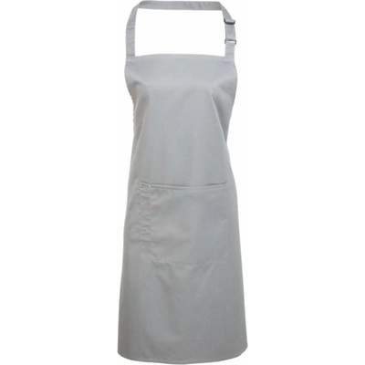 Premier Zástěra dlouhá s kapsou Bib stříbrná