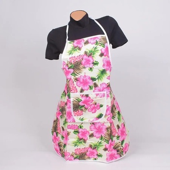 Image 1 of Готварска престилка в бледожълто с розови цветя