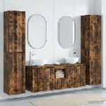 vidaXL Комплект мебели за баня 5 бр. Опушен дъб 33 x 34, 5 x 160 см (3406028)