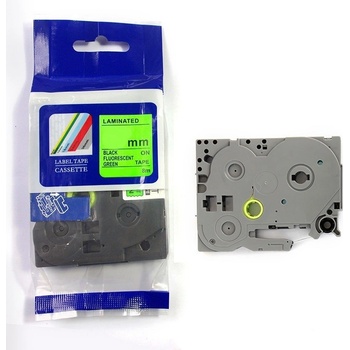 Pro Brother Brother HGe-D31, сигнал 12mm x 8m, черен печат/зелен фон, бързоходен съвместима лента (HGeD31)