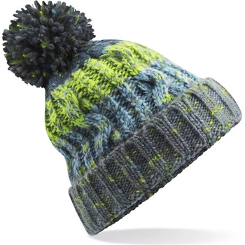 Beechfield s bambulí Corkscrew beanie B486 šedá-zelená