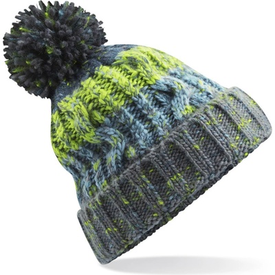 Beechfield s bambulí Corkscrew beanie B486 šedá-zelená