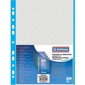 DONAU A4 crystal document T-shirt with blue hem 40mic. 100pcs (1774100PL-10)