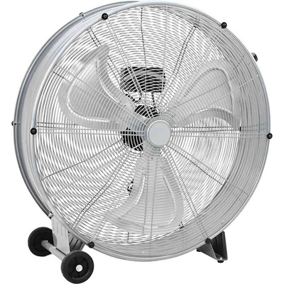 vidaXL Барабанен вентилатор с колело Сребрист 79 x 37 x 82 см Алуминий (42001424)