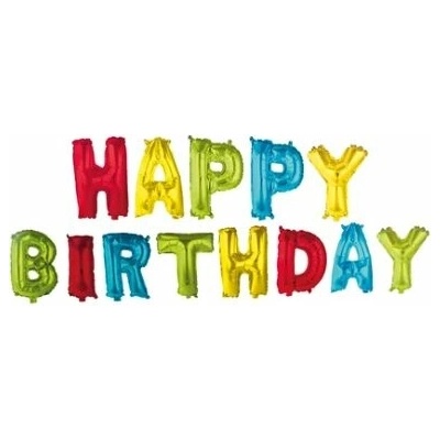 Procos Nápis Happy Birthday set fóliových balónků