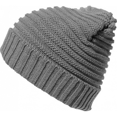 Result Winter Essentials Větruvzdorná pletená čepice s fleecovou podšívkou šedá černá