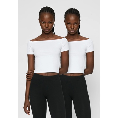Urban Classics 2 Броя Изчистени Дамски ТенискиLadies Organic Off Shoulder Rib Tee 2-Pack white+white XXLUB-TB6184A-03168 - Камуфлаж, размер XL