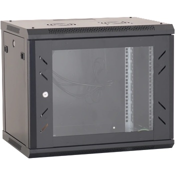 AsyTech Стенен шкаф 9U 19'' 600x450, товароносимост 80 Kg, черен - ASYTECH Networking ASY-9U-6045W (ASY-9U-6045W)