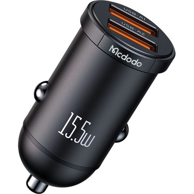 Mcdodo Зарядно за автомобил - Mcdodo Cool Series (CC-2950) - двоен порт, 15.5W, мини размер - Черен