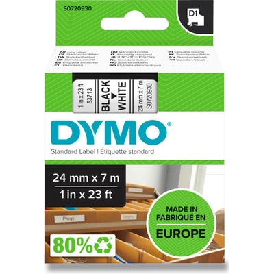 Dymo D1 S0720930 - originální polyesterová páska - 24 mm × 7 m, černo-bílá