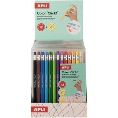 Apli LCA20545 mechanická pastelka Color Click displej 12 ks 12 různých barev sada