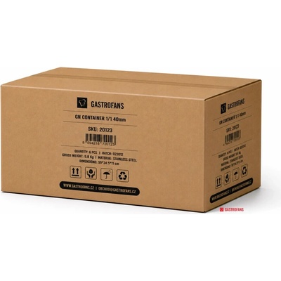 Gastrofans 6x gastronádoba 1/1 GN 40 mm, nerezová, plná
