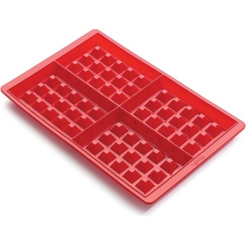 Lékué Комплект 2 форми за печене на гофрети Lekue 1009047, 500 мл, -60C / +220C, Платинен силикон, Червен (1009047)