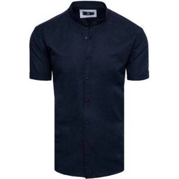 Dstreet pánská košile s krátkým rukávem tmavě modrá KX0996