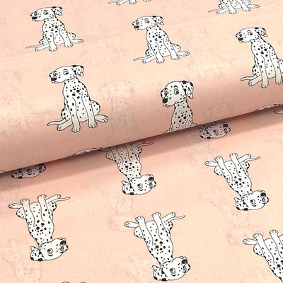 Bavlněné plátno P0661 světle růžové, dalmatin, š.140