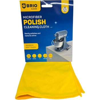 BRIO микрофибърна кърпа, 30х30см, Жълта, Полираща, 1 брой