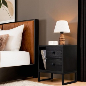 ASG Нощно шкафче Glimmer Wood Black (8684283112234)