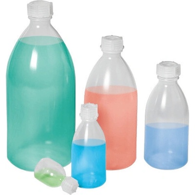 Lahve s úzkým hrdlem z LDPE, se šroubovacím uzávěrem, 200 ml, 12 kusů
