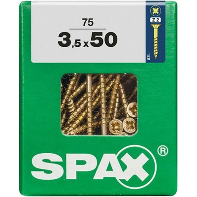 Spax Uni vrut zápust.hlava PZ/Z2 4CUT částečný závit Yellox 35 x 50 mm 75 ks