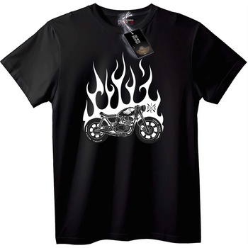 NOONEBRAND Тениска Огнен байкър - 5XL, White