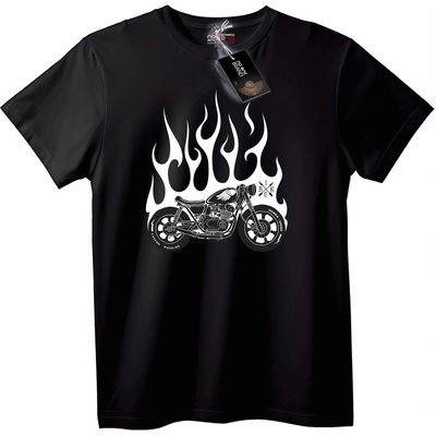 NOONEBRAND Тениска Огнен байкър - 5XL, White